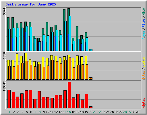 Daily usage for June 2025