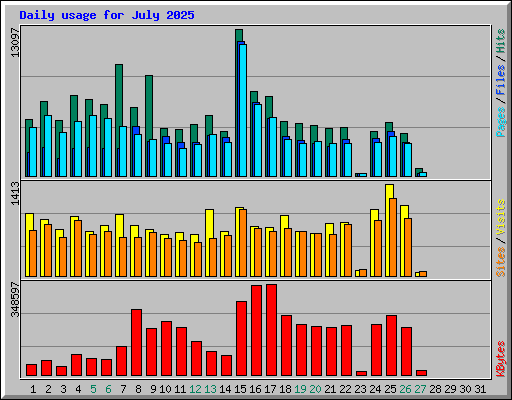 Daily usage for July 2025