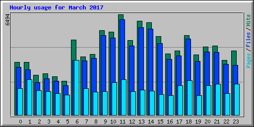 Hourly usage for March 2017